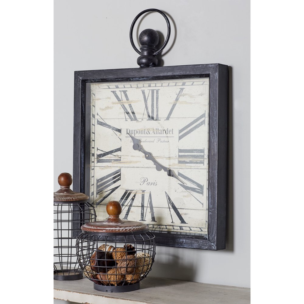 DecMode 24 Brown Metal Pocket Watch Style Wall Clock-image-866549424
