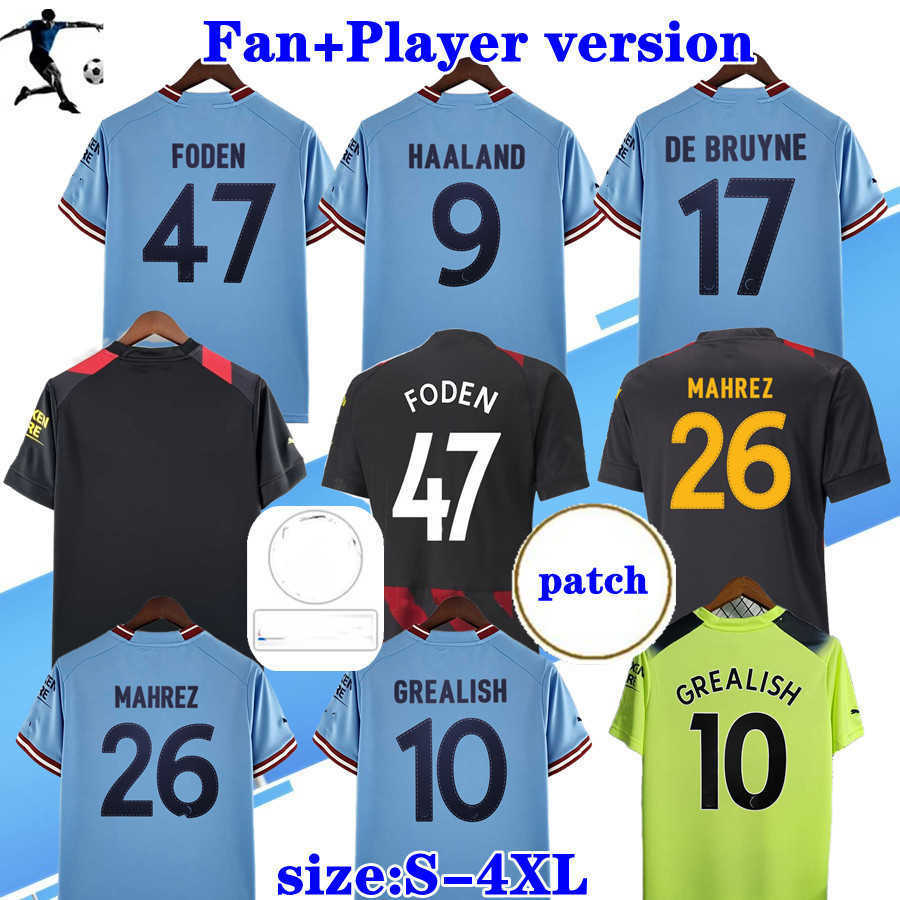 

22 23 24 HAALAND soccer jerseys DE BRUYNE PHILLIPS MANS CITIES GREALISH STERLING MAHREZ FODEN 2023 2024 player version football shirt men kids kit, 22/23 men away