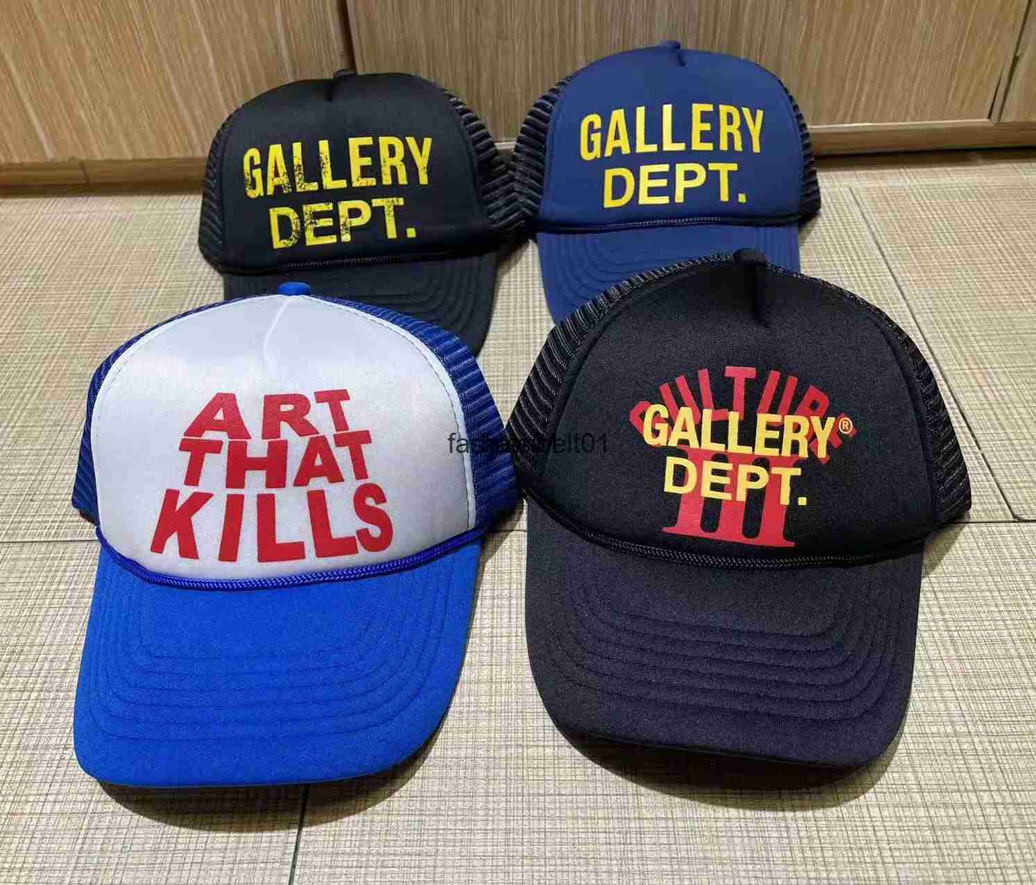 

American fashion brand Gallryes letter baseball cap outdoor sun visor cap duck tongue cap curved brim cap men and women, Blue9