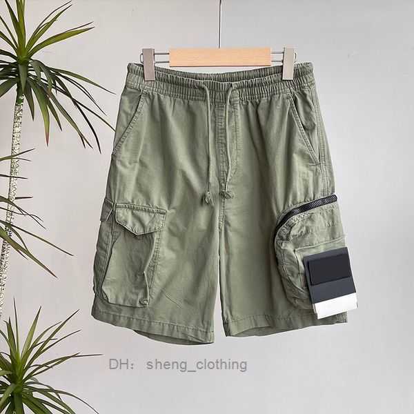 

stone Designer Shorts Pockets Work Five-piece Pants Womens Summer Sweatpants Multi-function Thigh Short High Street Cotton 13 18PU, Olive green-5