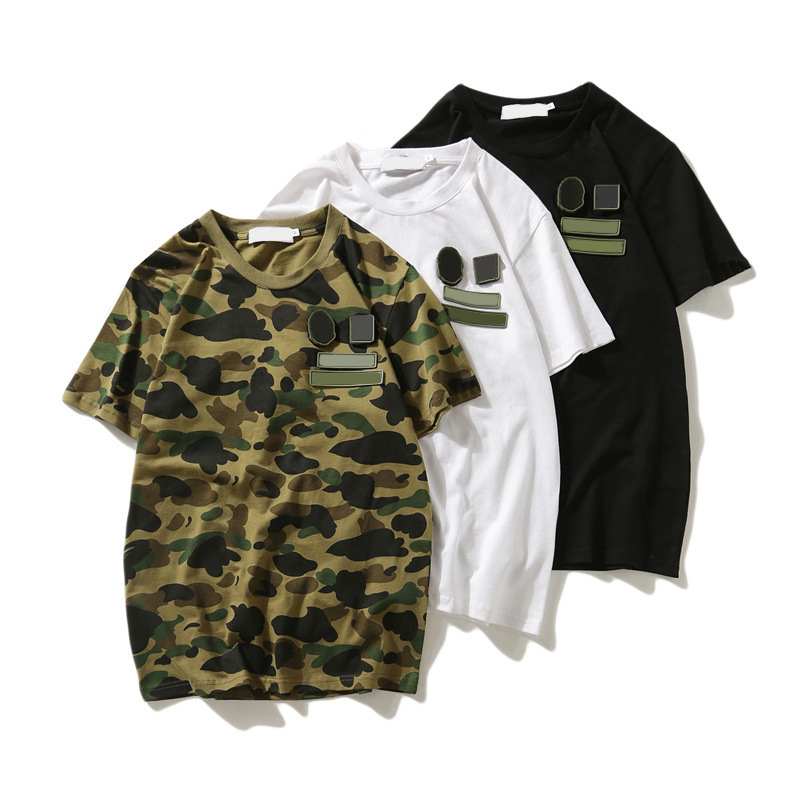 

Mens Designer T Shirt Men Women Camouflage Cotton Short Sleeves Couples Casual Summer T Shirt Polo 3 Colors Size M-2XL