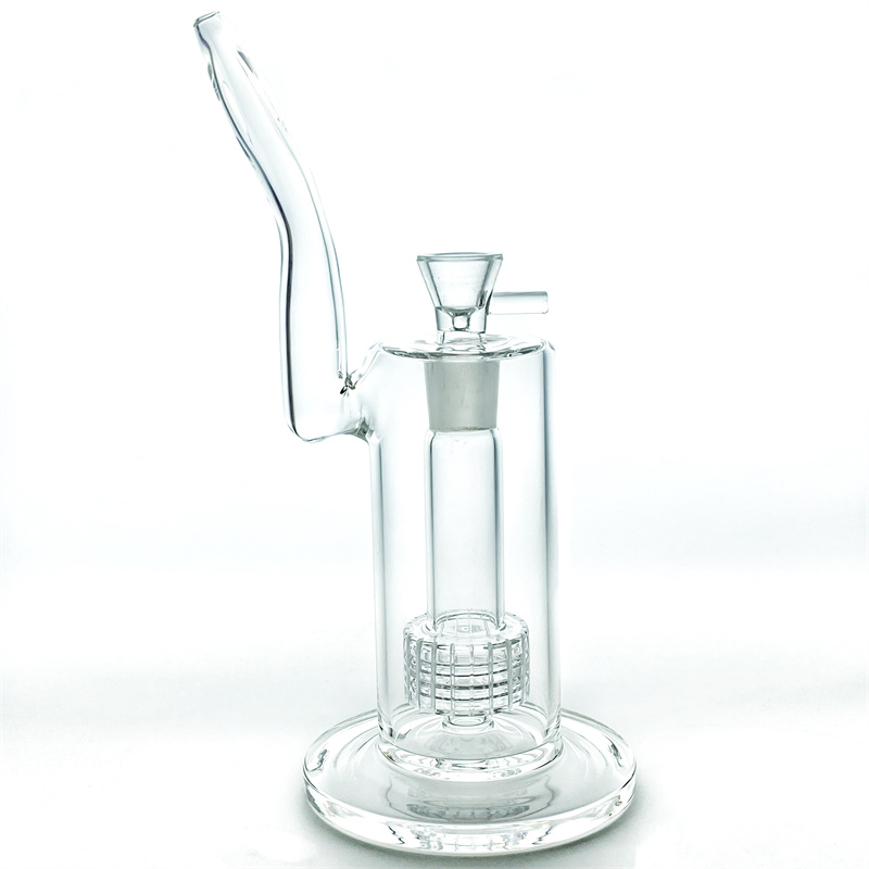 

10 inch high flat mouth Mobius Matrix glass water pipe smoke gun with 1 birdcage perc (GB-350)