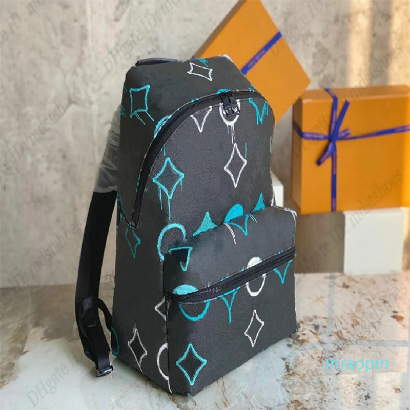 2023-Discovery Backpack College Bag Graffiti Green Monograms Coated Canvas Designers Creative Travel Bag Luxury Laptop School Bags