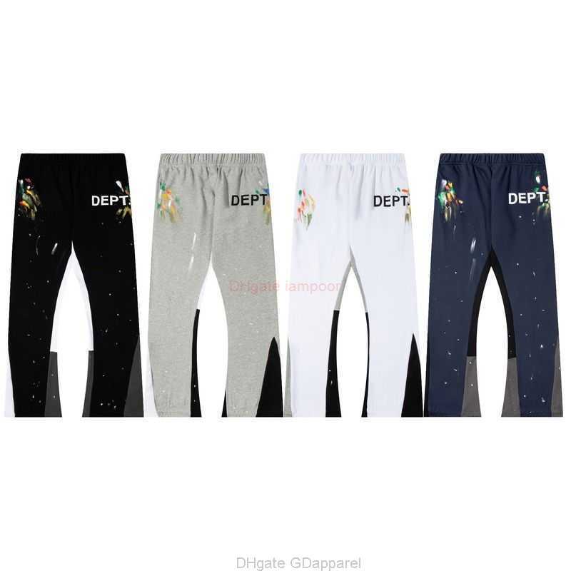 

Designer Clothing Galleries Pant Galleryes Depts Ink Splashing Graffiti Loose Pants Flare Pants Virgil Non Fog Stitching Luxury Casual Streetwear Jogger Trousers, White