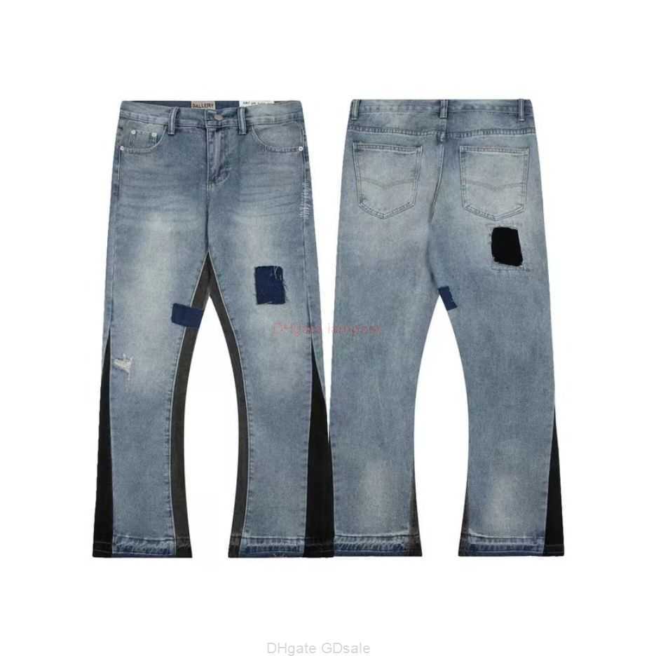 

Fashion Designer Clothing Galleries Denim Pants High Edition Galleryes Depts High Street Net Red Same Style Men's Women's Water Washing Trousers Fashion Jeans 2038, Blue
