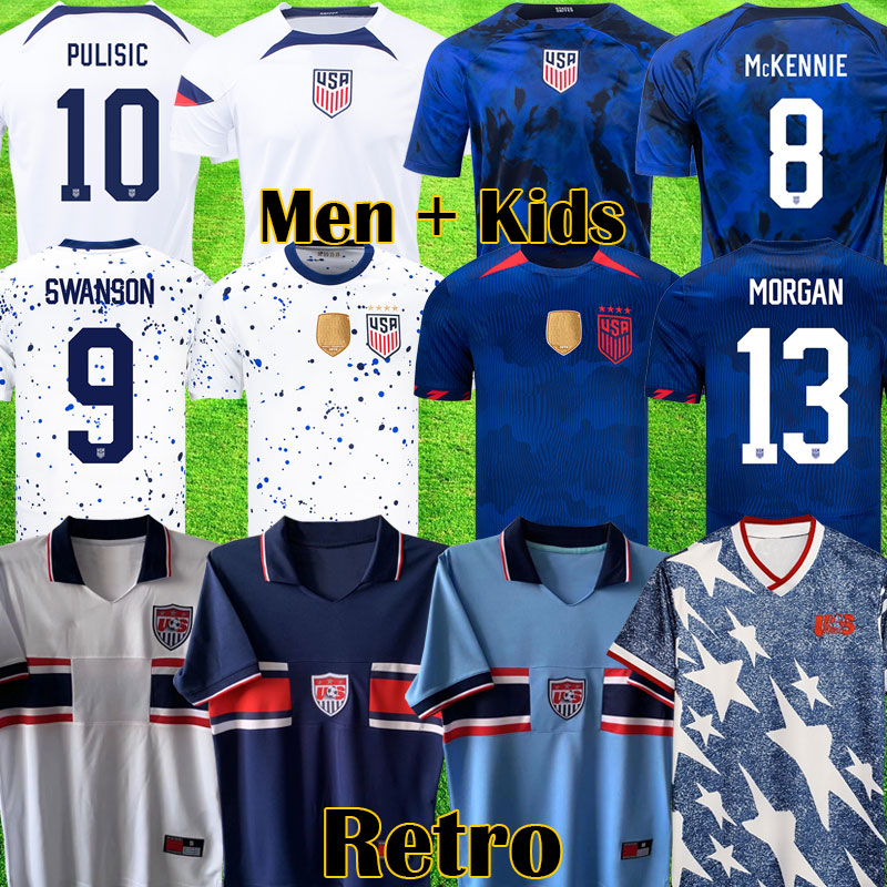 

PULISIC MCKENNIE Soccer JerseyS USWNT 1994 Retro AARONSON 2023 Sargent America United States Football Shirt men KIDS Kit DEST MUSAH UsAs Vintage tops ARRIOLA 95214, Women home