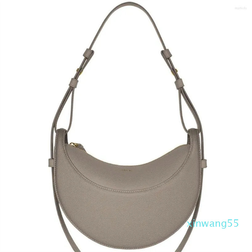 

Evening Bags Niche Underarm Bag Female Number Ten Crescent Genuine Leather Shoulder Diagonal Saddle, Black lychee-small