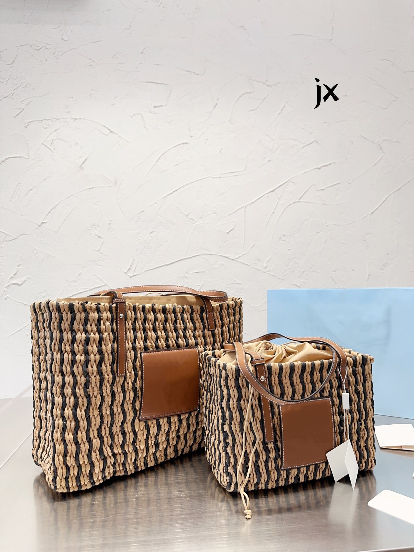 

Women's Anagram Baske Basket Straw Shoulder Hold Bag Shopping Tote Bag Men's Tote Purse Designer Bag Luxury Woven Travel Oblique Body Summer Beach Bag, #1