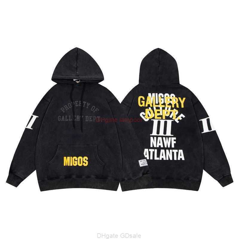 

Designer Clothing Galleries Mens Sweatshirts Galleryes Depts Autumn Winter American Street Migos Lettering Hoodie for Men Women Luxury Casual Pullover jacket Fas, Shipping fee