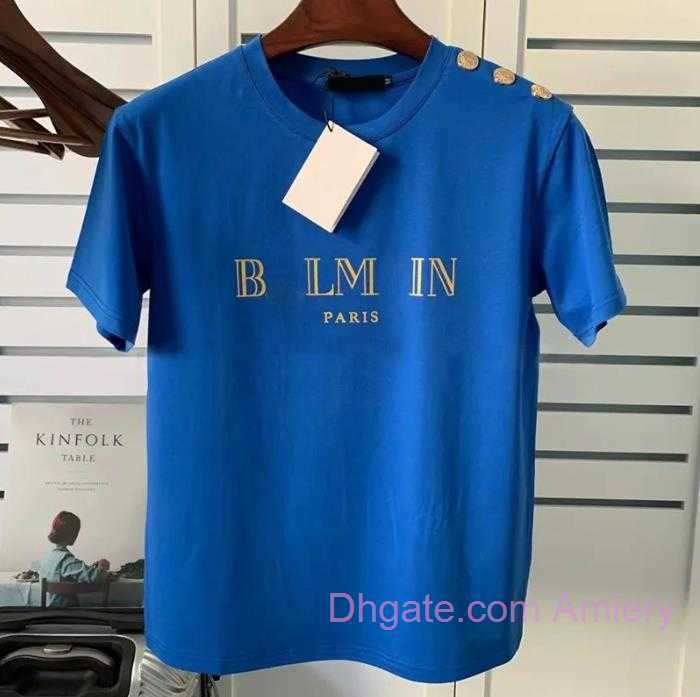 

Retail 2023 Designer Mens T-shirts Shirts Tees Paris Summer Luxury Branded Womens Balman Letter Short Sleeve Printed Round Neck Loose Printing Tees Man