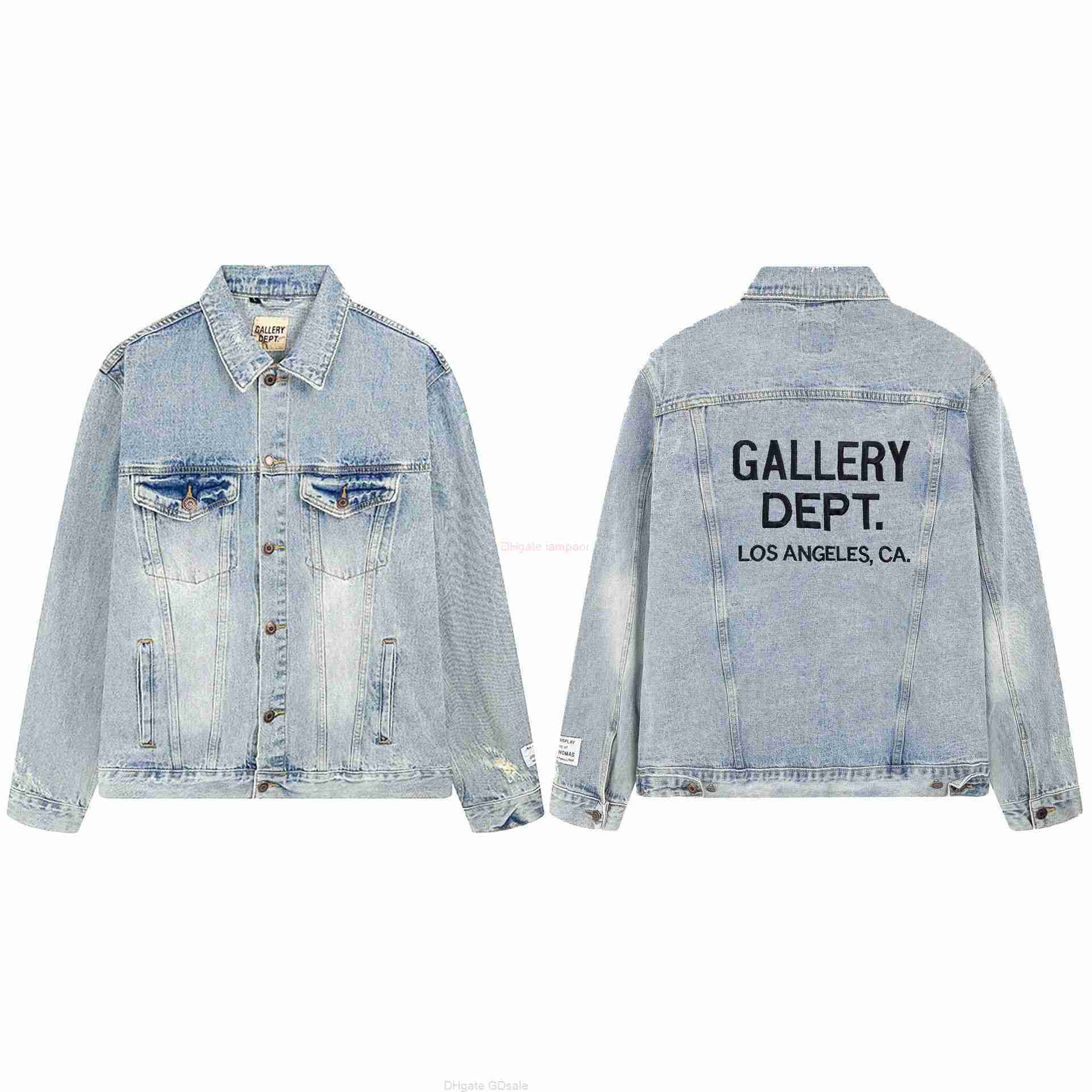 

Designer Clothing Galleries Casual Coats High Version American Fashion Galleryes Depts Los Angeles Limited Men' Women' Wash Blue Damage Jacket Denim Jacket new 23, Shipping fee