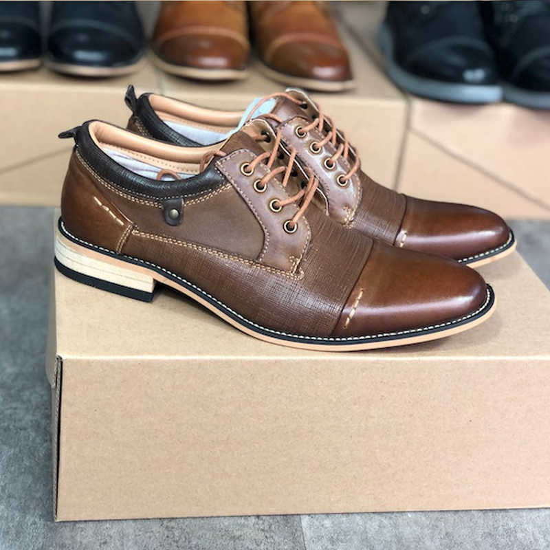 

Fashion Designer Top Formal Dress Shoes For Brands Men Genuine Leather Business Shoes Pointed Toe Mens Designer Oxfords Casual Shoes Size 4047, Brown