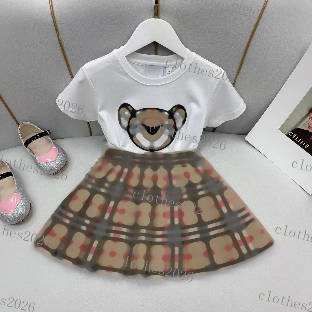 

Clothing Sets Baby Girls Designer Dress Suits Kids Luxury Clothing Sets Girls Skirt Childrens Classic Clothes Sets Letter Clothing Half sleeve Suits top designer, 1#