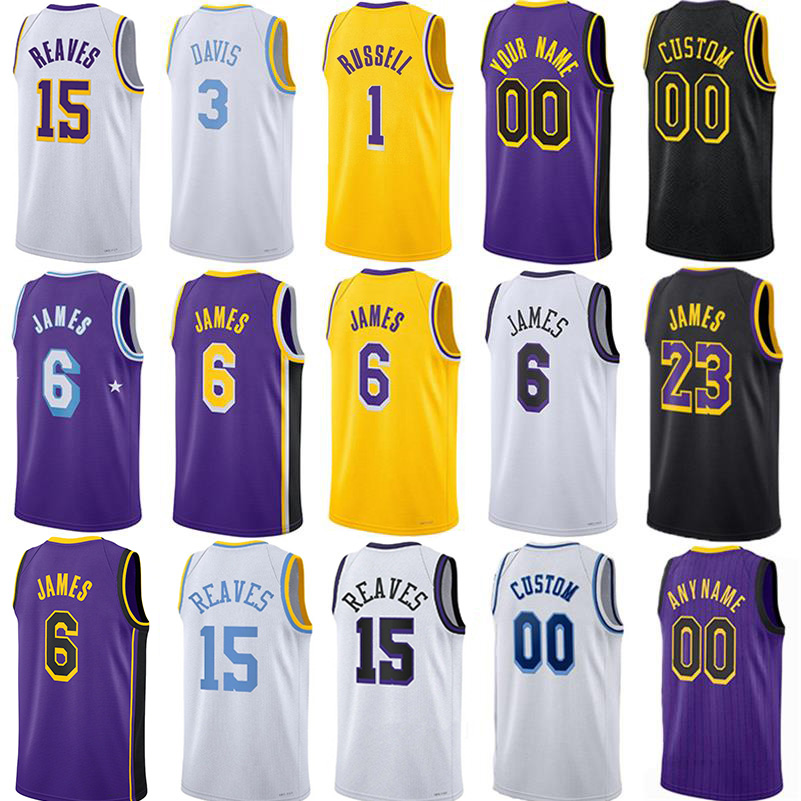 

6 James Custom Basketball Jerseys Lakerr Anthony 3 Davis Angelo Russell Austin Reaves Malik Beasley Mo Bamba Vanderbilt City Lonnie Walker Schroder Edition Jersey, Colour 14