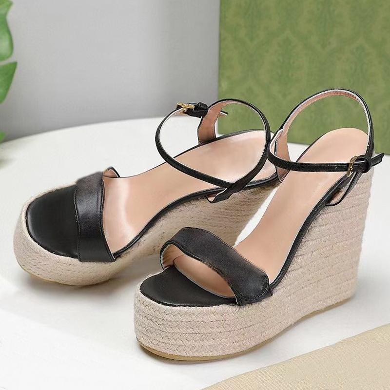 

High quality summer beach slippers luxury sandals fashion soft leather wedges fisherman shoes designer women sandals flat lady slippers large size e35-41, Pink
