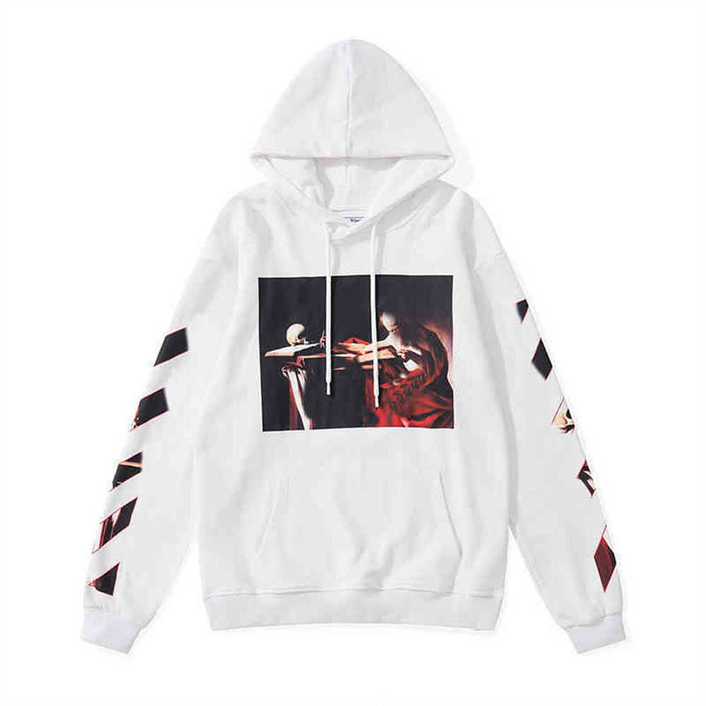 

offs white E4R5 Hoodies Sweatshirts Mona Lisa Sweater Jacket Men' and Women' Print Pullover Hooded Loose Coat Hoodie Fashion Tracksuits Brands, Q1111