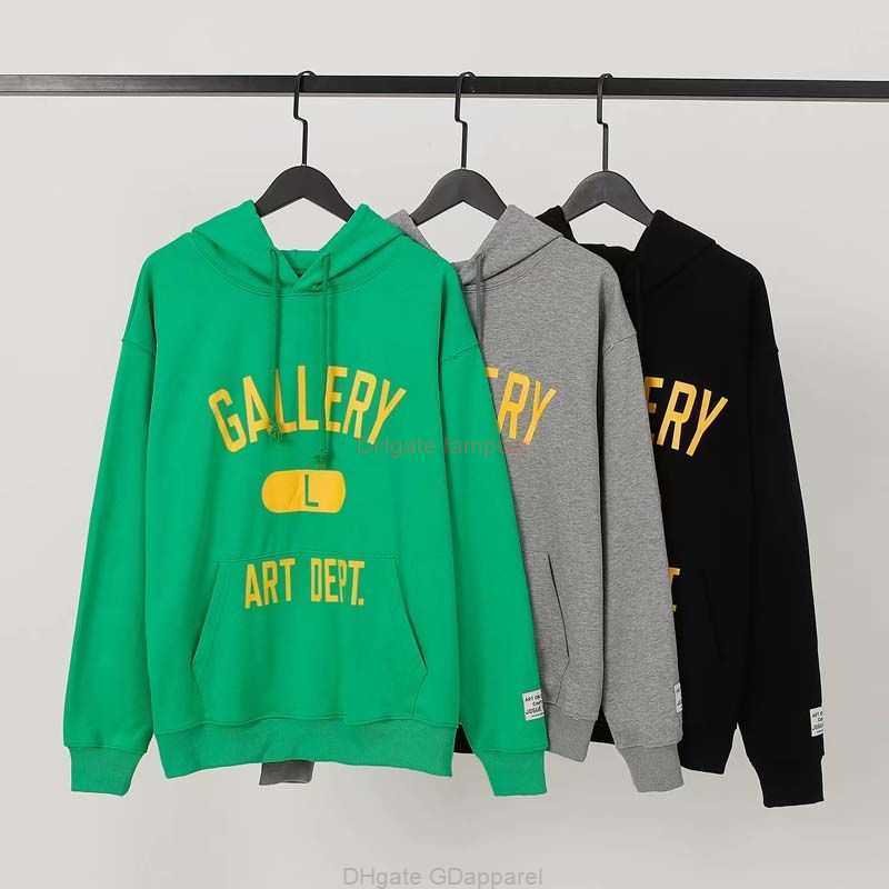 

Designer Clothing Galleries Hoodie Mens Sweatshirts the Right Galleryes Depts Yellow Lettered Print on the Chest Casual Loose Fitting Hoodie for Men Women Rock Hip h, Shipping fee