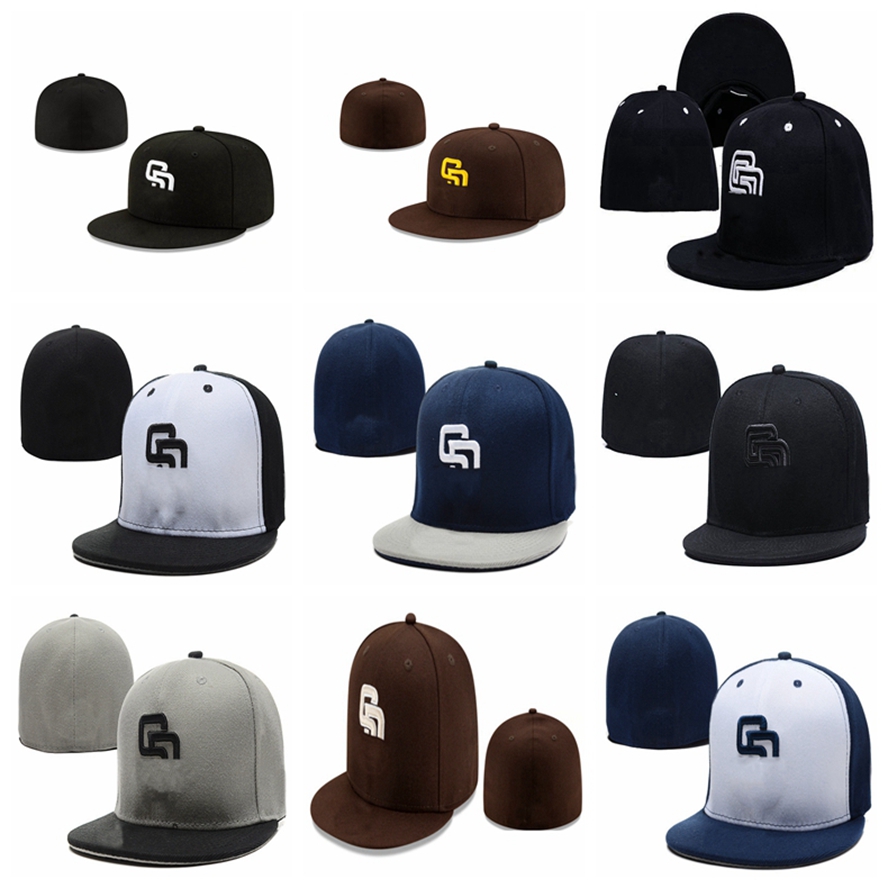 

19 styles Baseball Caps Casquettes Sports summer style Mens gorras bone women Hip Hop Full Closed Fitted Hats " SD " letter San Diego