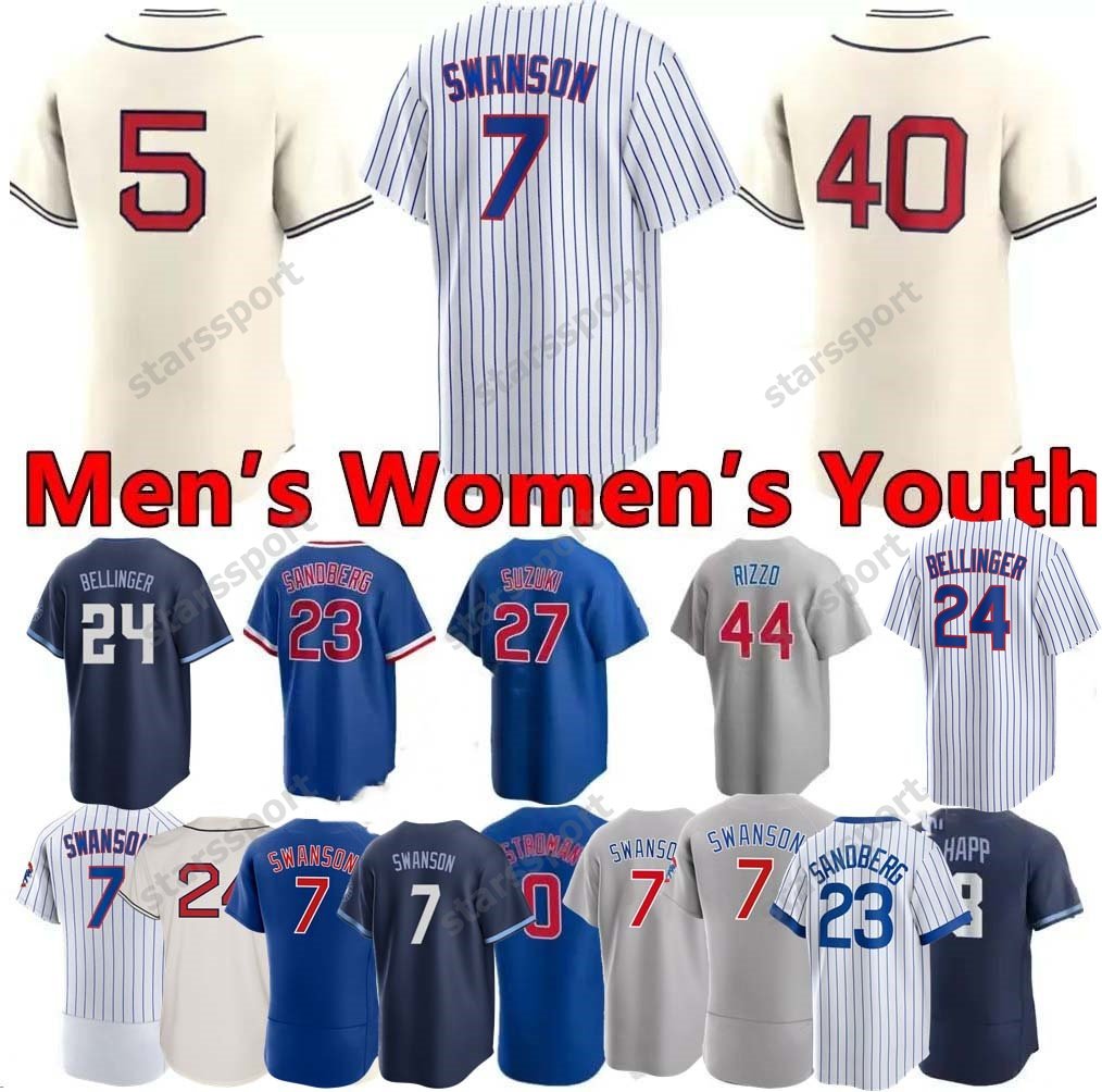 

2023 Custom 7 Dansby Swanson Jersey Cody Bellinger Nick Madrigal Seiya Suzuki Hendricks Marcus Stroman Willson Contreras Morel Ian Happ Jason Men Women Youth Shirts, Color7