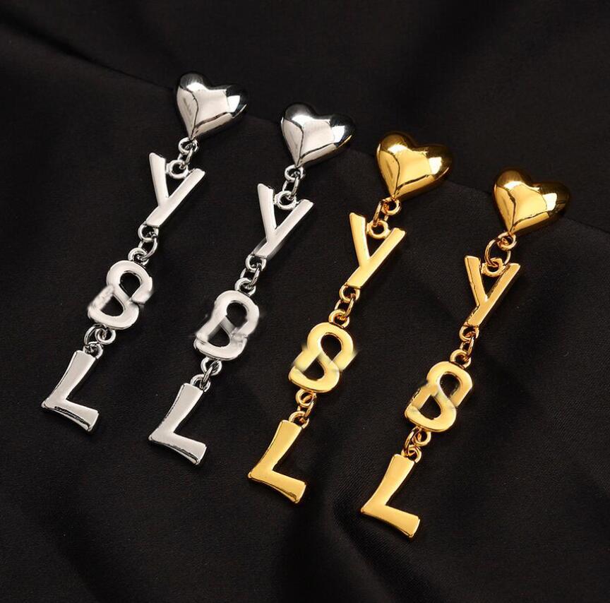 2026 New Never Fade perfume 18K Gold Plated Silver Plating Dangle Earrings Famous Womens Brand cologne Designer Letter Earring Chandelier Fashion Ac