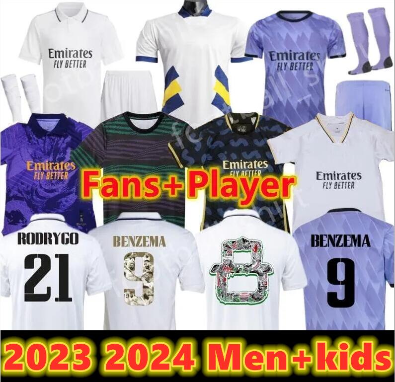 

BENZEMA 23 24 Fans Player Version Soccer Jerseys 3rd reAL mADRIds 2023 2024 finals champions RODRGO camiseta VINI JR CAMAVINGA TCHOUAMENI football shirt kids, Adult