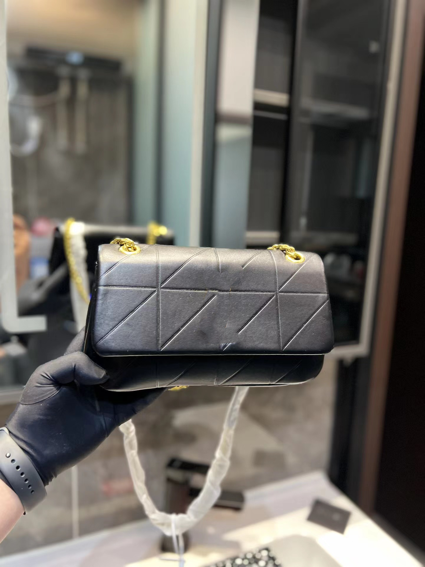 

New Luxury Designer Handbags Fashion Women's Chain Bag Women's Purse Classic crossbody bag Leather clamshell handbag, Black