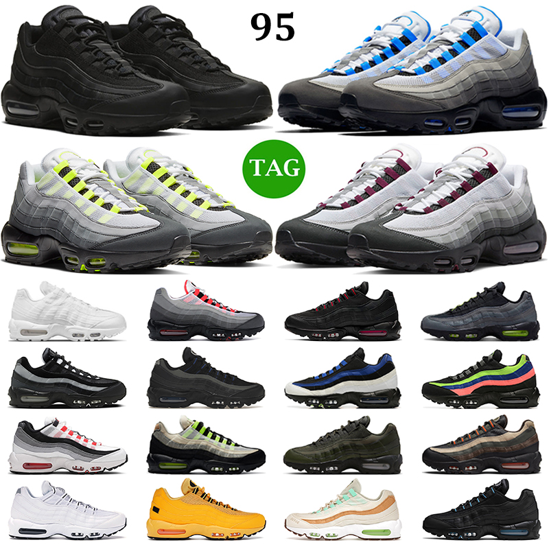 

OG 95 running shoes men women 95s Triple Black White Neon Crystal Blue Dark Beetroot Solar Red Bred Tour Yellow mens trainers outdoor sneakers, #1