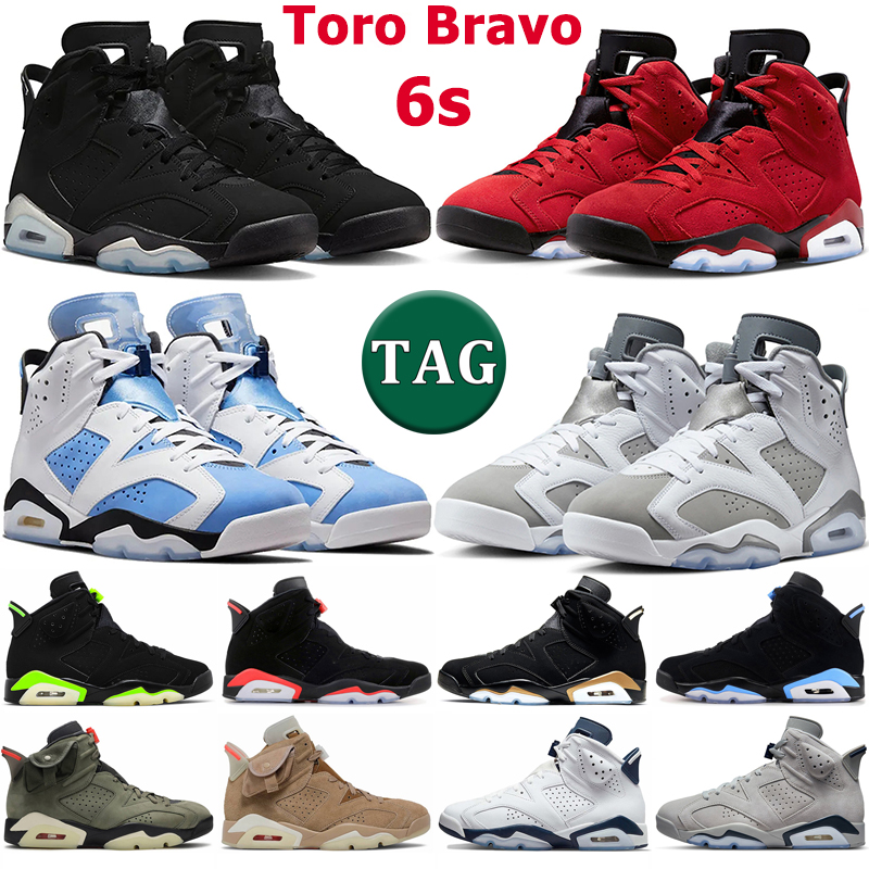 

Jumpman 6 basketball shoes men women 6s Toro Bravo Chrome Metallic Silver Cool Grey UNC White Georgetown Carmine Midnight Navy mens trainers outdoor sports sneakers, 13