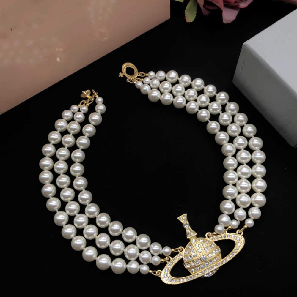 

Pendant Necklaces Designer Letter Vivian Chokers Luxury Women Fashion Jewelry Metal Pearl Necklace cjeweler Westwood Breathable design 60ess