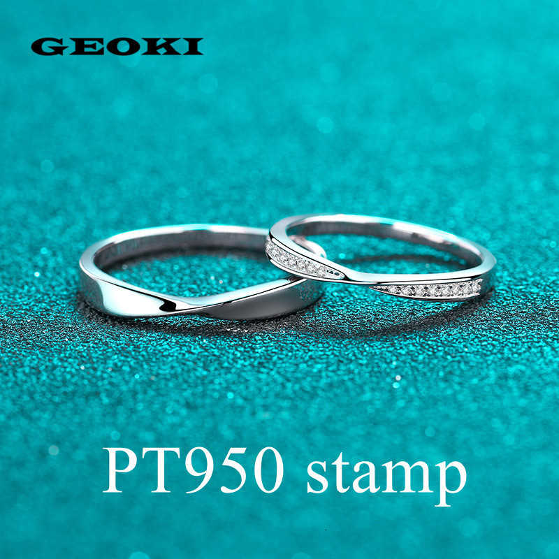 

Couple Rings Silver Platinum PT950 Brilliant Cut Diamond Test Past 0.1Color Engagement Rings for Men Women Couple Jewelry 230518