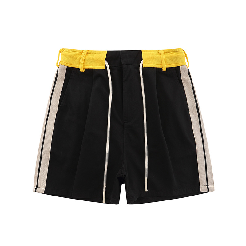 

Men' Shorts Designer Women' Fashion Trend Casual Shorts Simple and Elegant Fashion Couple Men' and Women' Shorts Ribbon Black -XL Three colors and four sizes