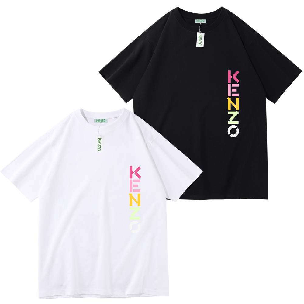 

KENZO Designer Men's T-shirt Women's Tiger Head Print Round Neck Luxury Loose Short Sleeve Sports Classic Versatile T-shirt, White