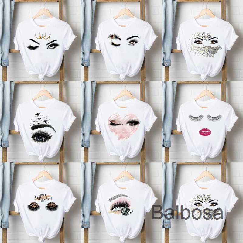 

Wholesale Plus Size Womens Clothing Designer TShirt 2023 Summer Round Neck Eye Print White Shirts Short Sleeved Ladies Top Bottom Plus Size 3xl 4xl 5xl, D44-7 white