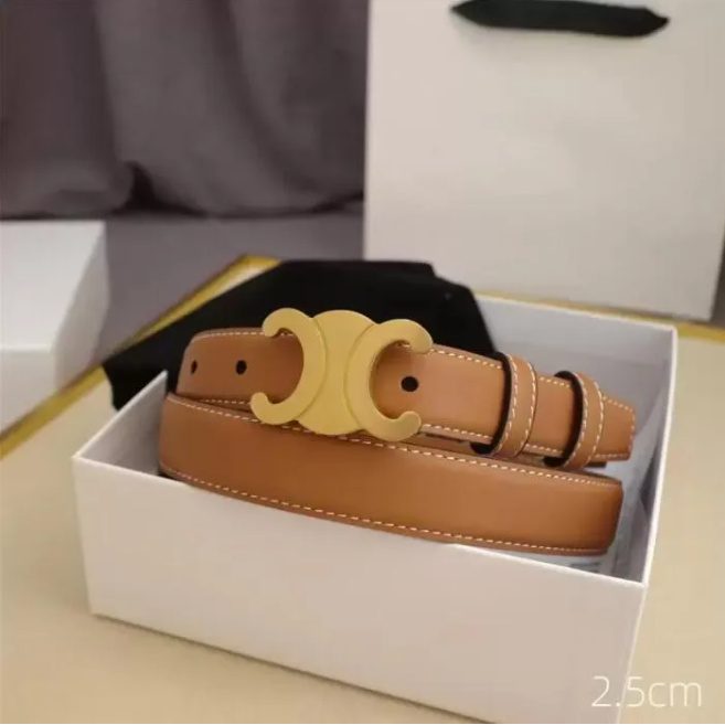 

Fashion Smooth Buckle Belt Retro Design Thin Waist Belts for Men Womens Width 2.5CM Genuine Cowhide 4 Color Optional High Quality, Aspic