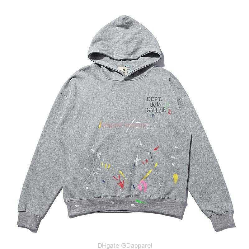 

Designer Clothing Galleries Hoodie Mens Sweatshirts Trendy New Galleryes Depts Handpainted Graffiti Casual Loose Hooded Couple Sweater Casual Streetwear Tops, Shipping fee