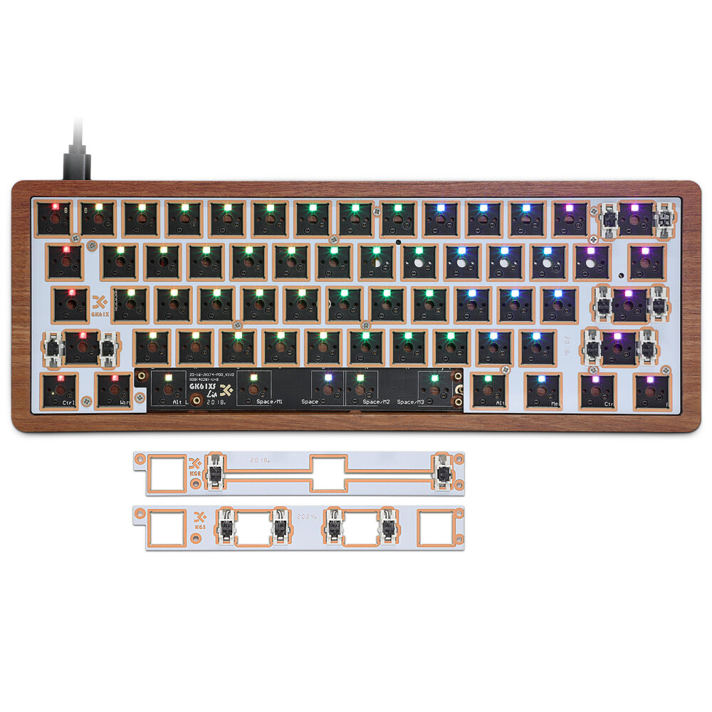 

SKYLOONG GK61X GK61XS Keyboard Kit RGB Wired bluetooth Dual Mode Hot Swappable 60% PCB Mounting Plate Customized Kit