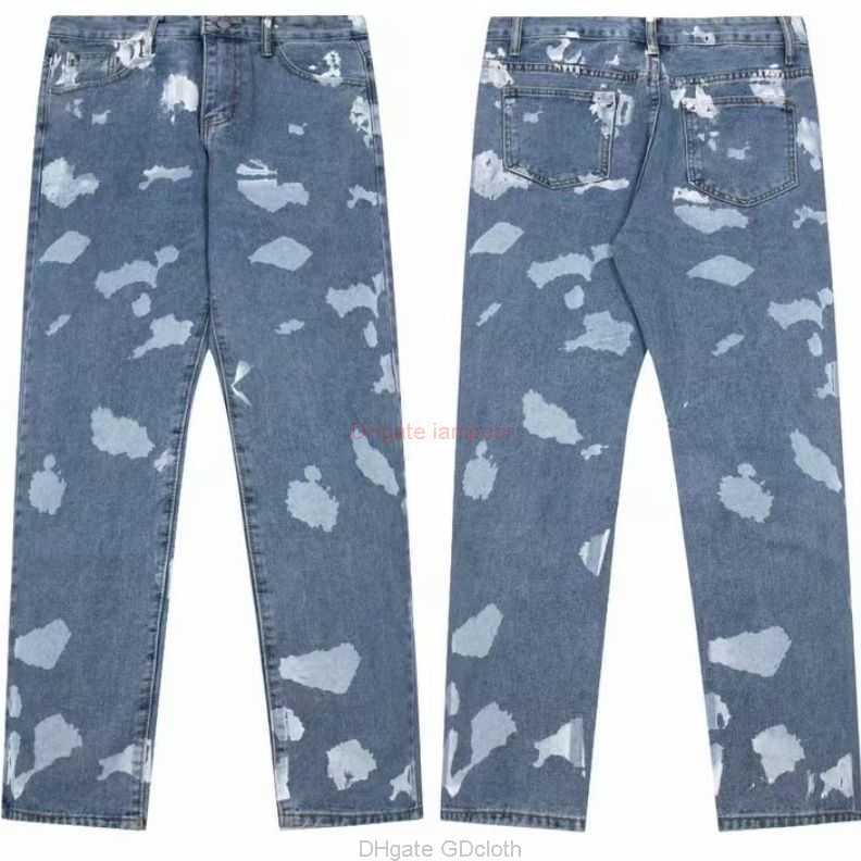 

Fashion Designer Clothing Galleries Denim Pants High Edition Galleryes Depts High Street Net Red Same Style Men's Women's Water Washing Trousers Fashion Jeans 2041, Blue