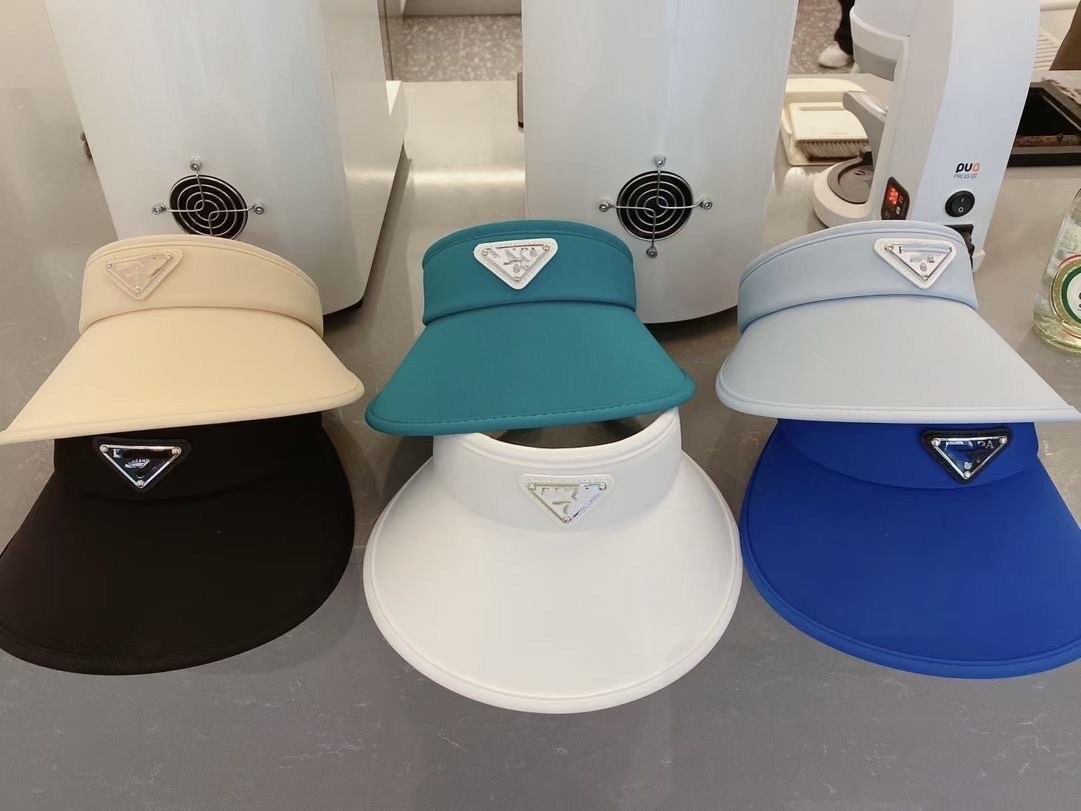 

Designer Womens Visors Couple's Inverted Triangles Label Pure Cotton Empty Top Men Hat Sunscreen Sun Hat Outdoor Sports Beach Hat Baseball Hat, Aspic