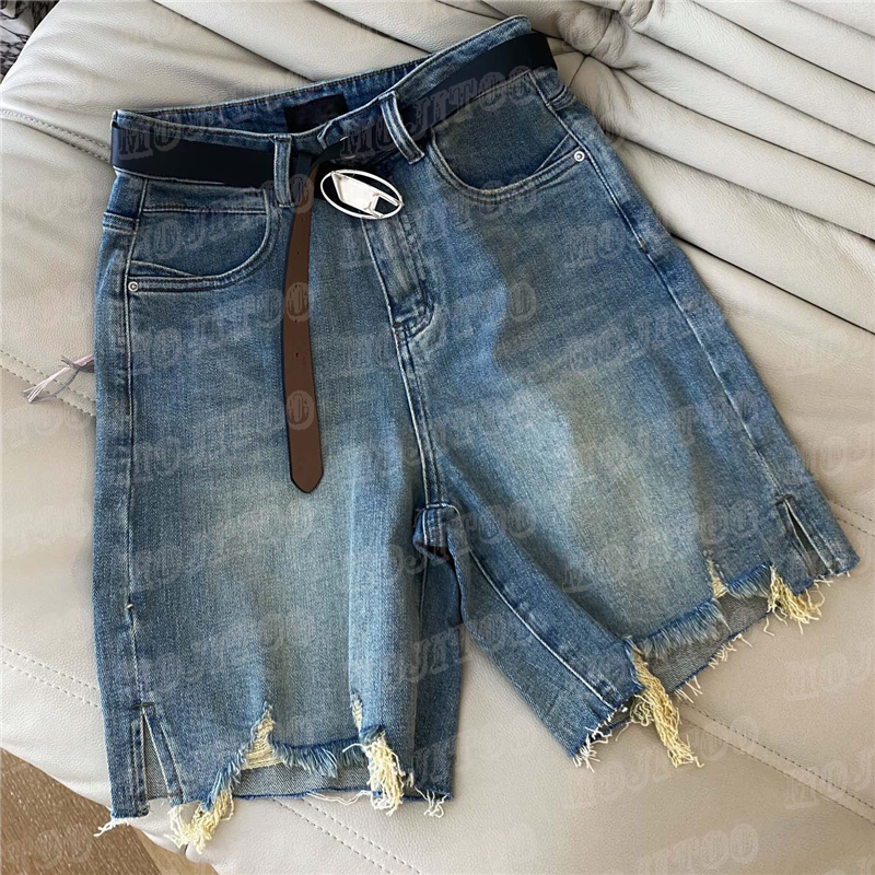 

Women Denim Shorts Pant With Belt Trend Brand Girls Short Pant INS Fashion Jeans, Blue