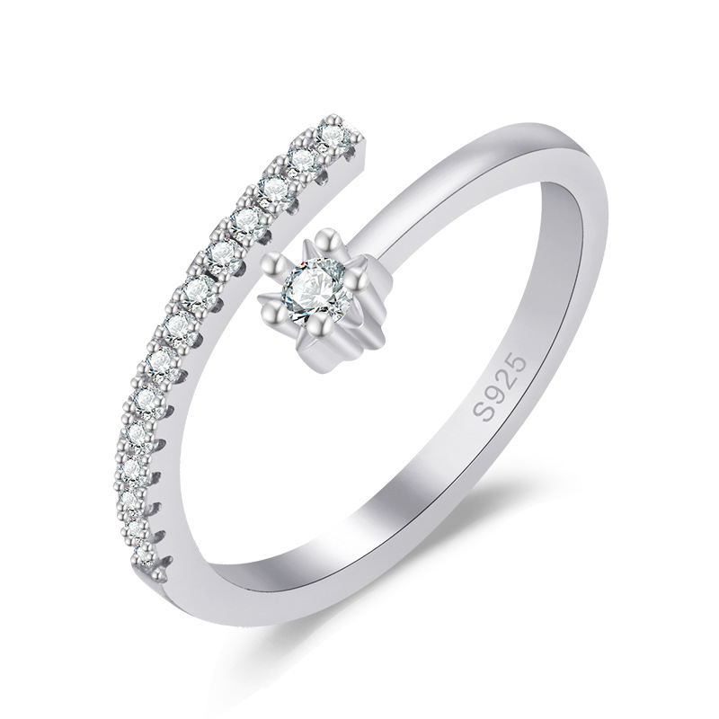 

Cluster Rings for Women Pave AAA Cubic Zirconia,Brilliant Adjustable Rings Jewelry