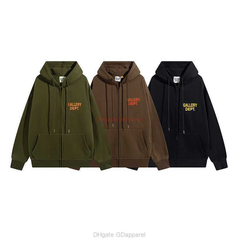 

Designer Clothing Galleries Hoodie Men' Sweatshirts Galleryes Depts New Letter Print Cardigan Zipper Hooded Sweater Autumn Winter Men Women Loose Plush Coat, Shipping fee