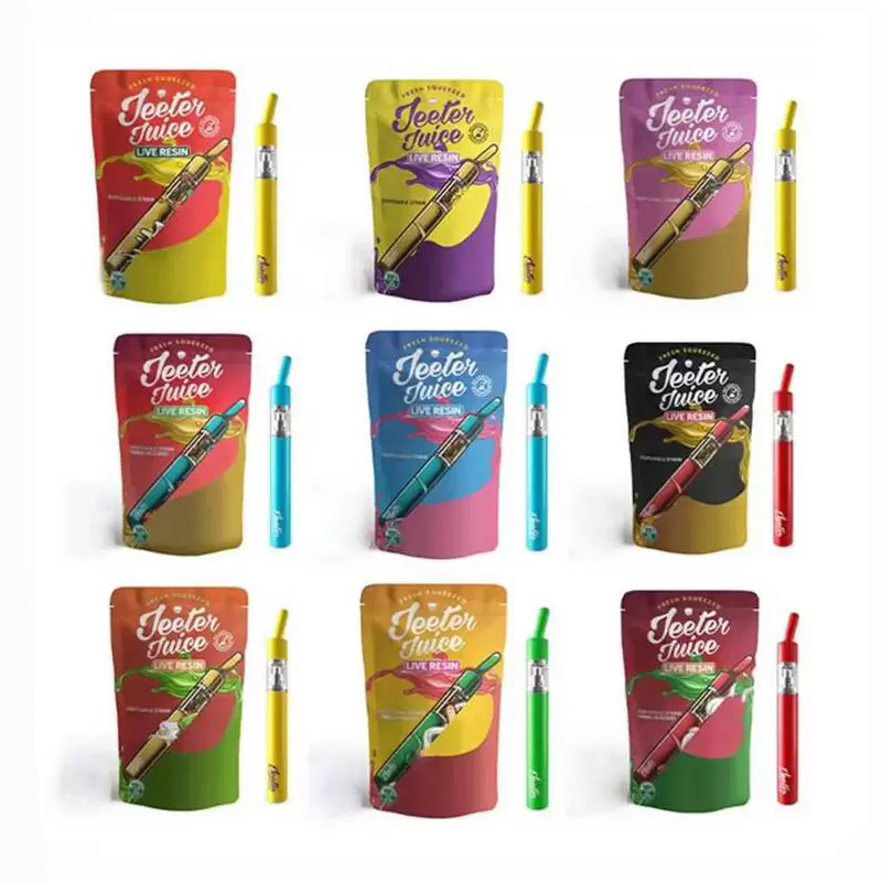 

E cigarette Kit Jeeter Juice Live Resin Empty 1.0ml Pod Disposable Cartridge Puff Vape Pens device Rechargeable Battery Thick Oil with Mylar Bag