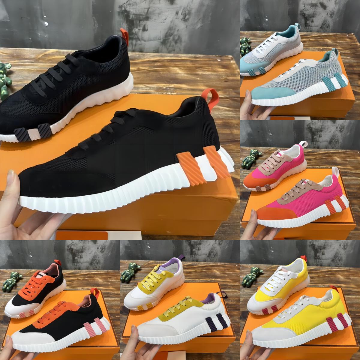 

Bouncing Bounce Sneakers Designer H Casual Shoes Fashion Athletic Shoe Antiskid Light Sole Flat Platform Canvas Suede Mesh Runner Sneaker Top-Quality Size 35-45, Color1