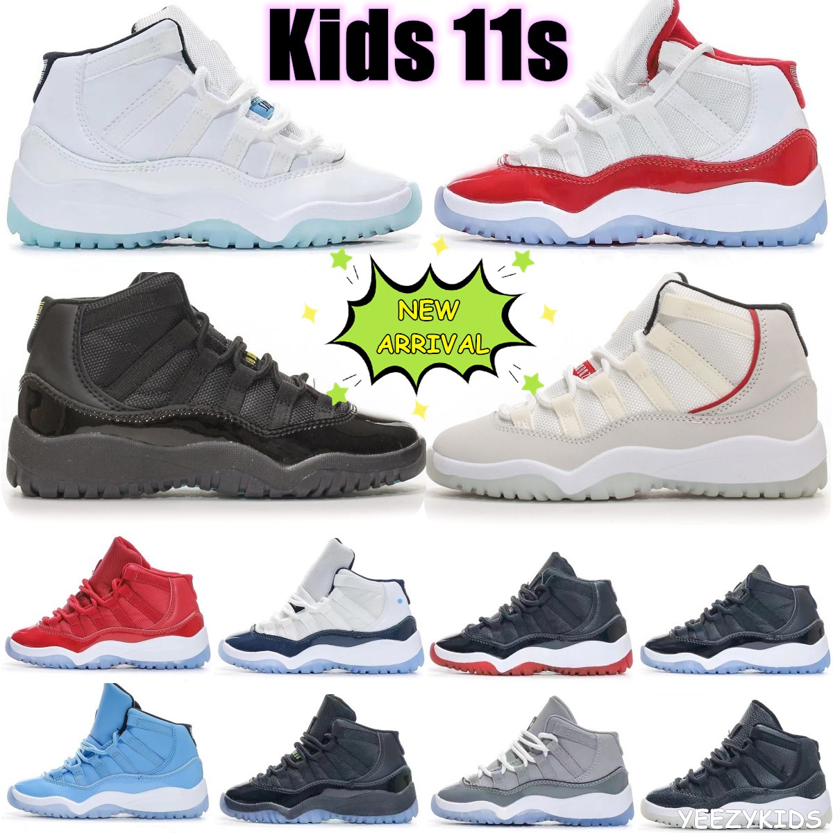 

Kids Shoes unc Cherry Jumpman 11s boys basketball 11 shoe Children black mid high sneaker Chicago designer military grey trainers baby kid youth toddler