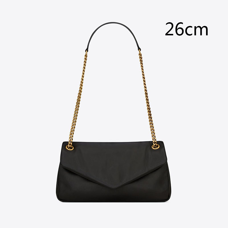 

Shoulder Bags Calypso Handbags Chains Underarm Shopping Bag Tote Women Handbag purse PlainTotes Large capacity Crossbody Fashion Metal letter Adjustable strap, Black