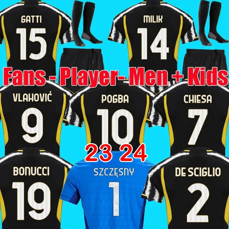 

Adult soccer jerseys 2023 2024 home away MILIK DI MARIA VLAHOVIC KEAN POGBA CHIESA McKENNIE LOCATELLI top jerseys 23 24 men Kids kit unifor Juventus, Image