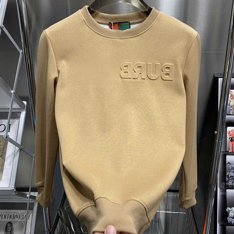 

Mens Sweater Burbe Designer Hoodie BBY Letters 3D Embossed Long Sleeve tshirt Cotton Round Neck Sweatshirt Men Women Sweaters Loose Pullover Coat Large Size 4xl 5xl, 01