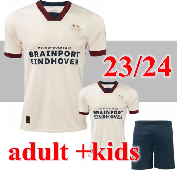 

23 24 Eindhoven Away Soccer Jerseys 2023 2024 Hazard PSVS FABIO Silva Home men kids it football shirts set TOP, Red