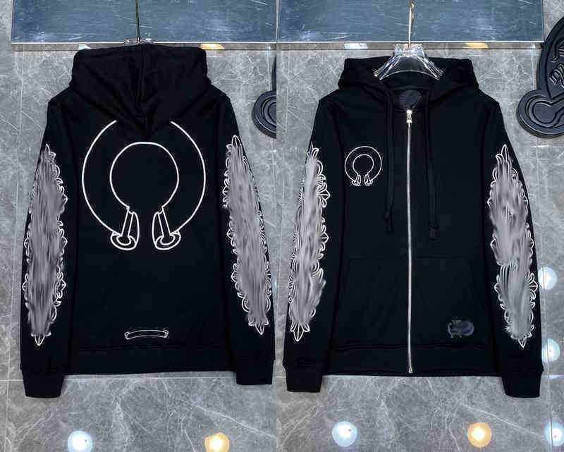 

hoodies Designer Mens chrome 3A Winter sweatshirts heart hoodie CH long sleeve zipper jacket Loose coat hooded hoody men woman Hip hop chromees, 17