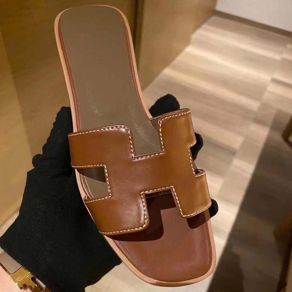 

Designer Orange Slippers Luxury sandal women Slides Flat Flip Flops Crocodile Skin Slide Ladies Beach Sandal Summer Genuine Leather Slipper Shoes, #18